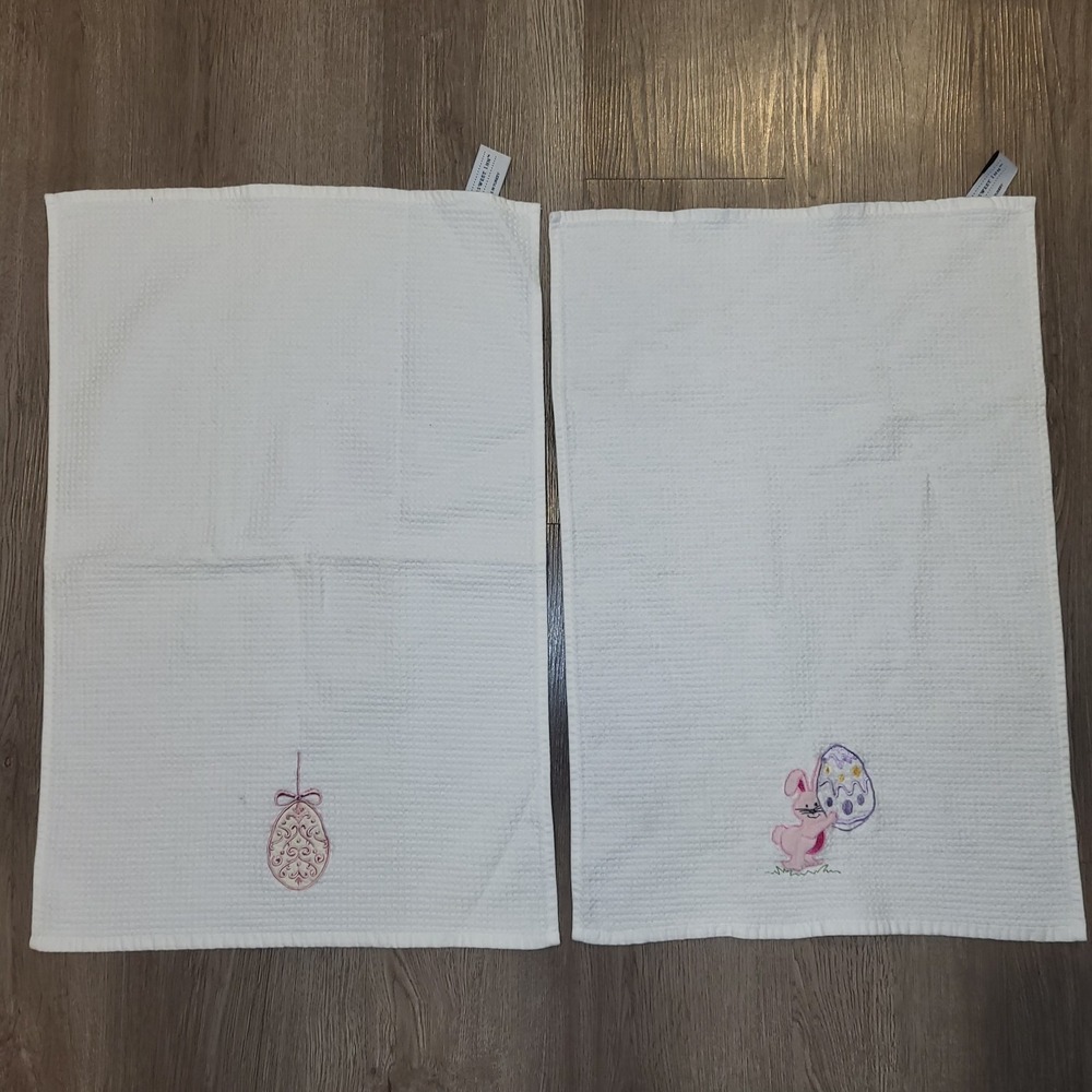 Bittersweet Inn Made in Turkey Easter Kitchen Towel Embroidered 100% Cotton 2 pc